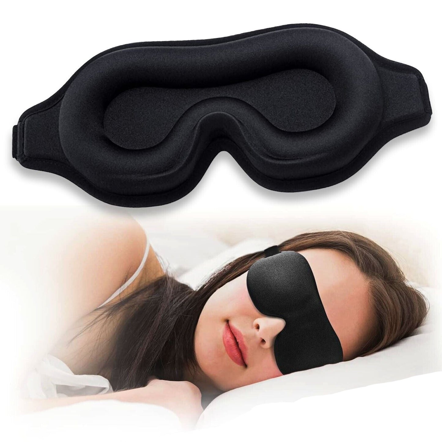 3D Contoured Travel Eye Mask | Travel Sleep Mask Airplane Sleep