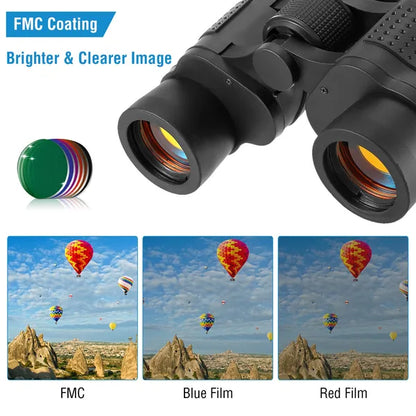 Portable HD Binoculars With FMC Lens 60x | Bird Watching Hunting Sports Events
