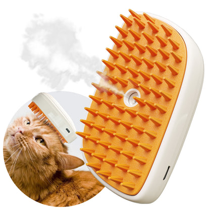 4 In 1 Cat Steam Brush | Anti Static Shedding Spray Comb Hair Removal Mist Indoor Steamy Grooming Brush