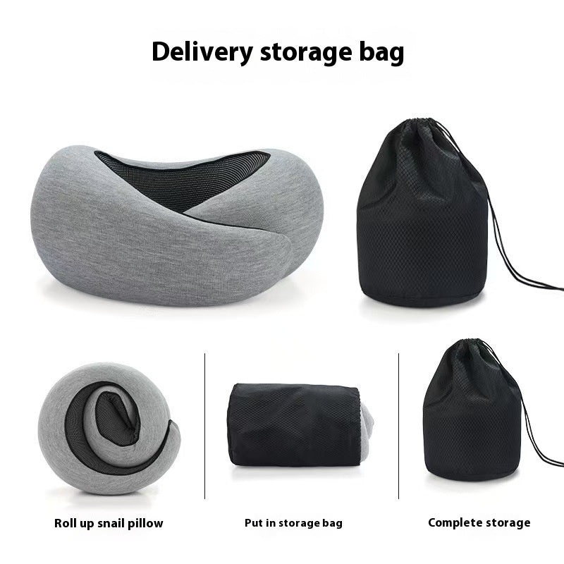 Memory Foam Travel Neck Pillow | U Shape Adjustable Support Comfortably Sleeping On Plane Car Office Noon Break