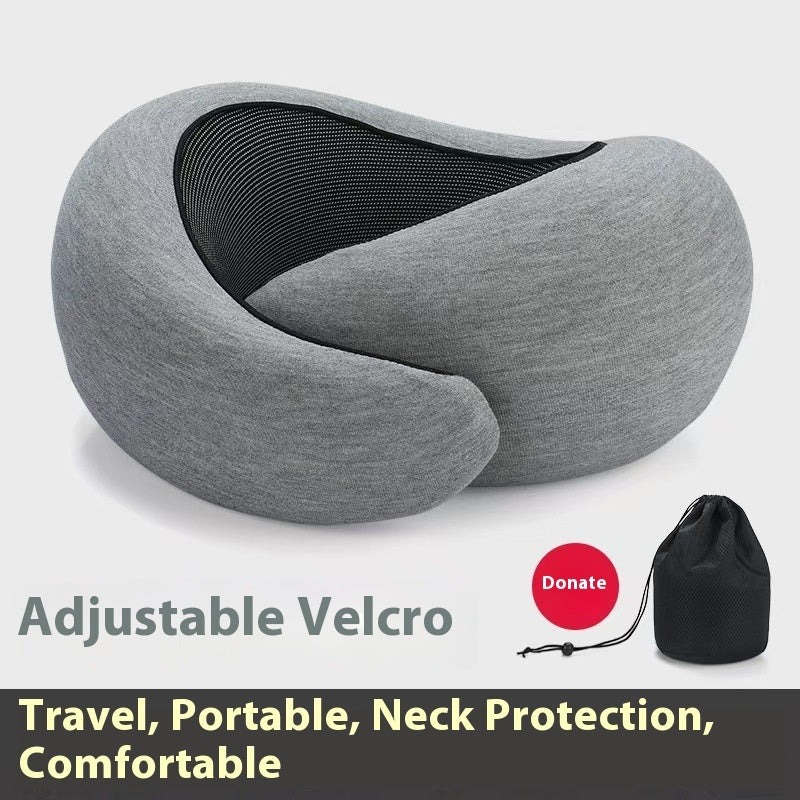 Memory Foam Travel Neck Pillow | U Shape Adjustable Support Comfortably Sleeping On Plane Car Office Noon Break