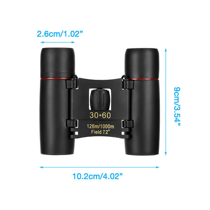 VistaView 30x60 Zoom Compact Folding Travel Binoculars