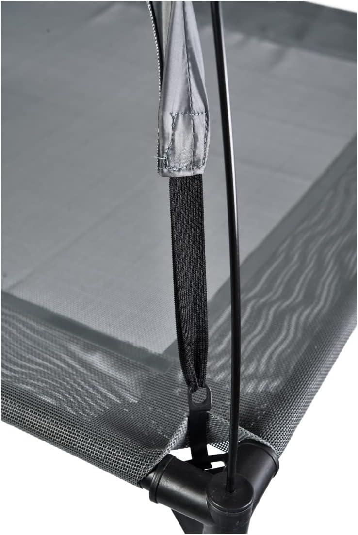 Outdoor Portable Grey Pet Dog Bed With Awning | Travel Dog Cot