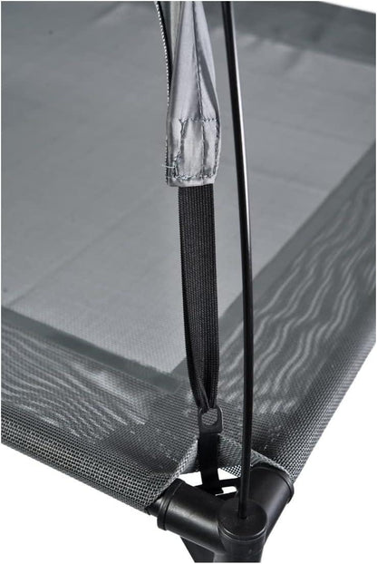 Outdoor Portable Grey Pet Dog Bed With Awning | Travel Dog Cot